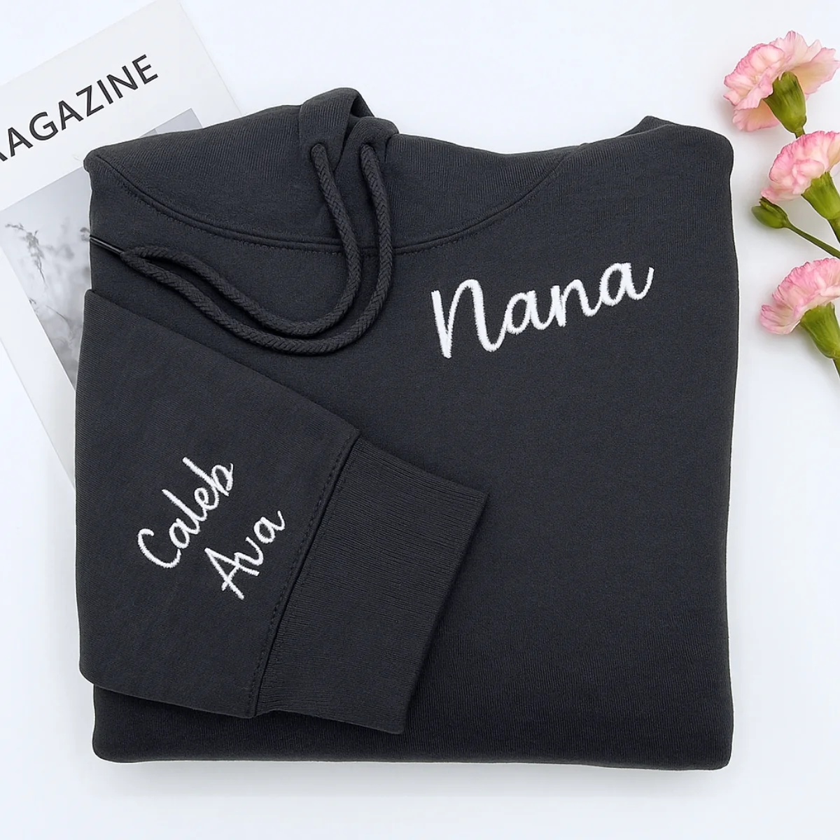 Nana Neckline Embroidered Sweatshirts - Custom Grandmother Hoodies - Mother's Day Gift - Image 3