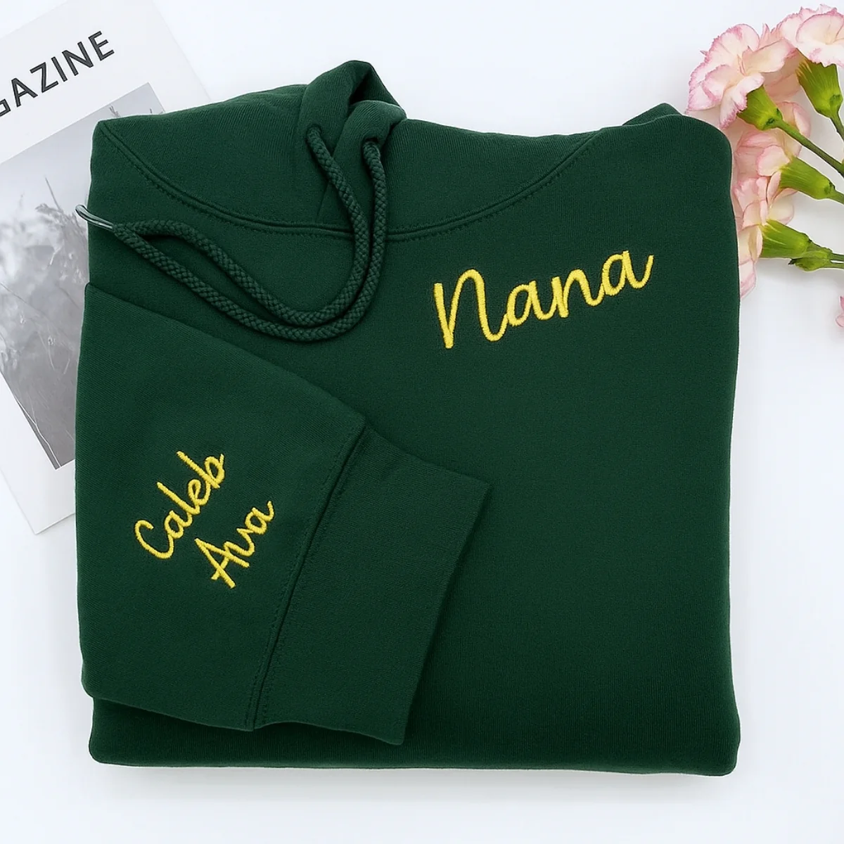 Nana Neckline Embroidered Sweatshirts - Custom Grandmother Hoodies - Mother's Day Gift - Image 4