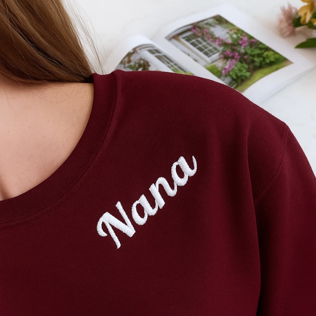 Nana Neckline Embroidered Sweatshirts - Custom Grandmother Hoodies - Mother's Day Gift - Image 7