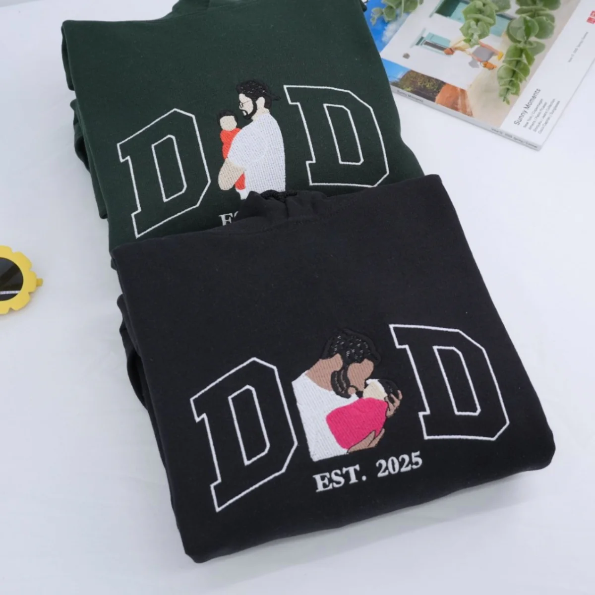 New Dad Custom Hoodies - First Father Embroidered Sweatshirts - Perfect Father's Day Gift - Image 3