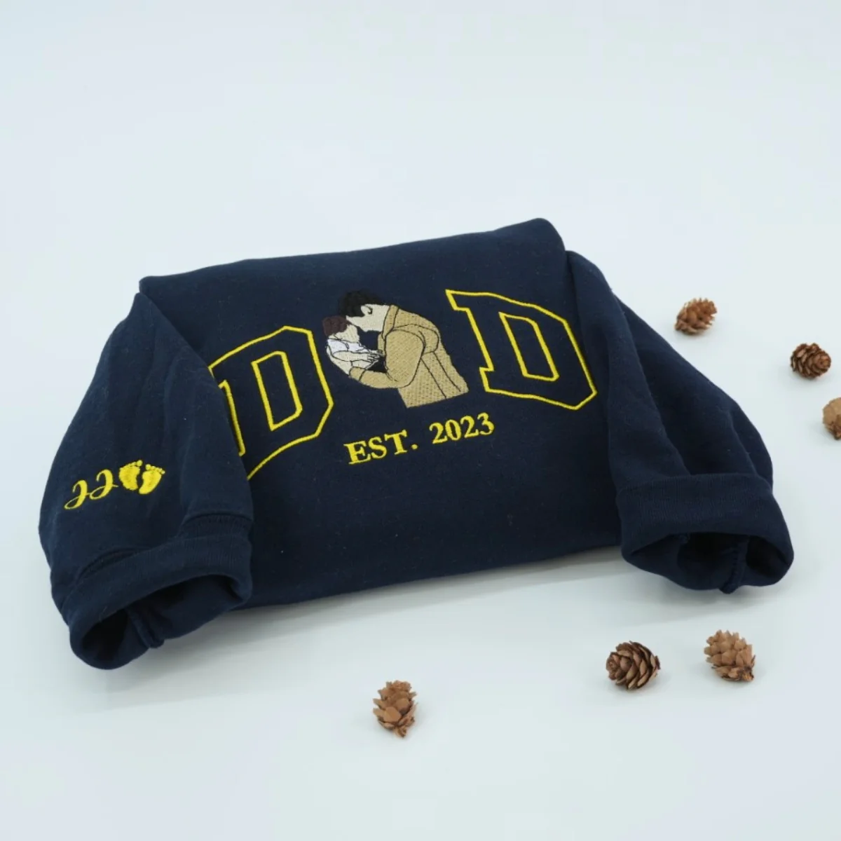 New Dad Custom Hoodies - First Father Embroidered Sweatshirts - Perfect Father's Day Gift - Image 5