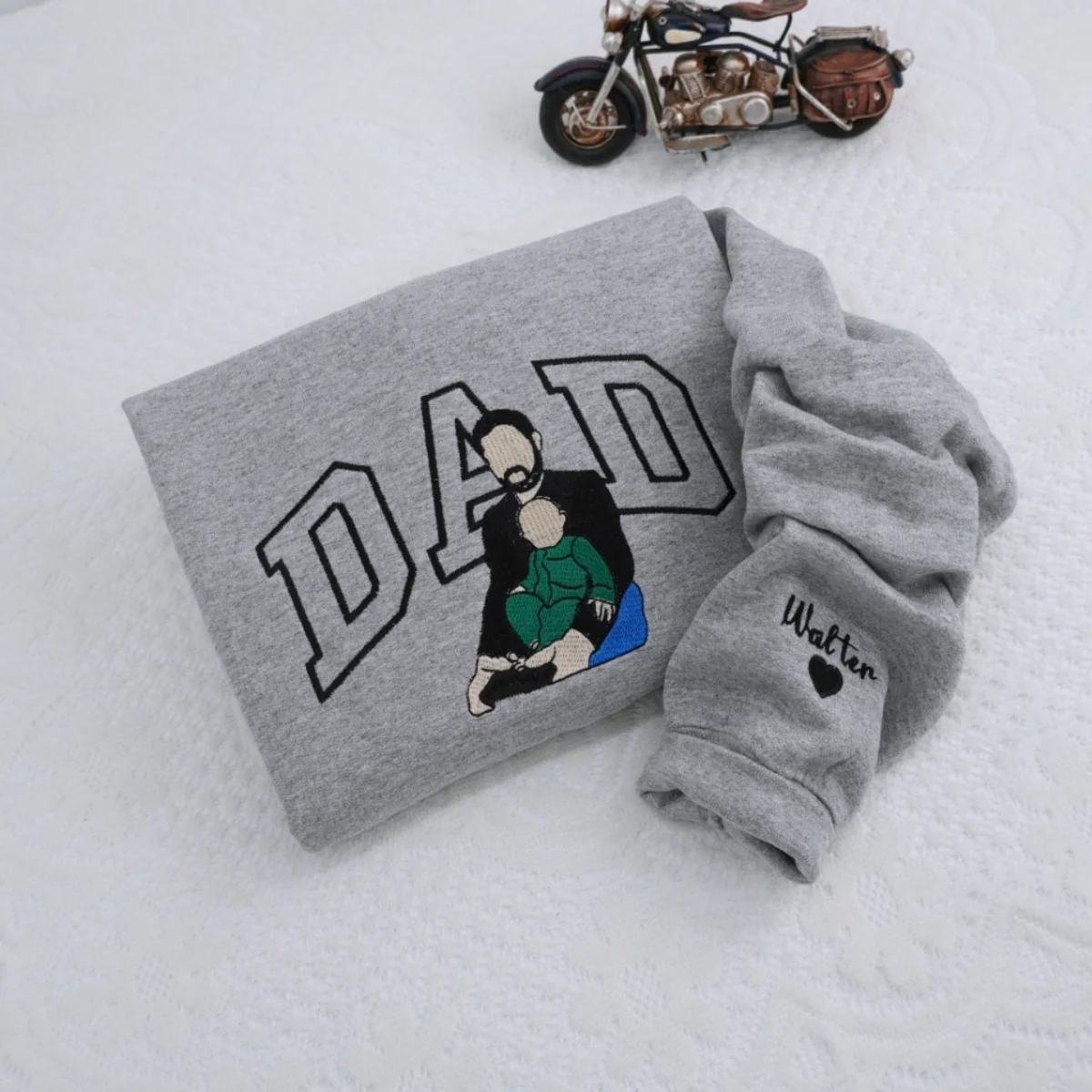 New Dad Custom Hoodies - First Father Embroidered Sweatshirts - Perfect Father's Day Gift - Image 6