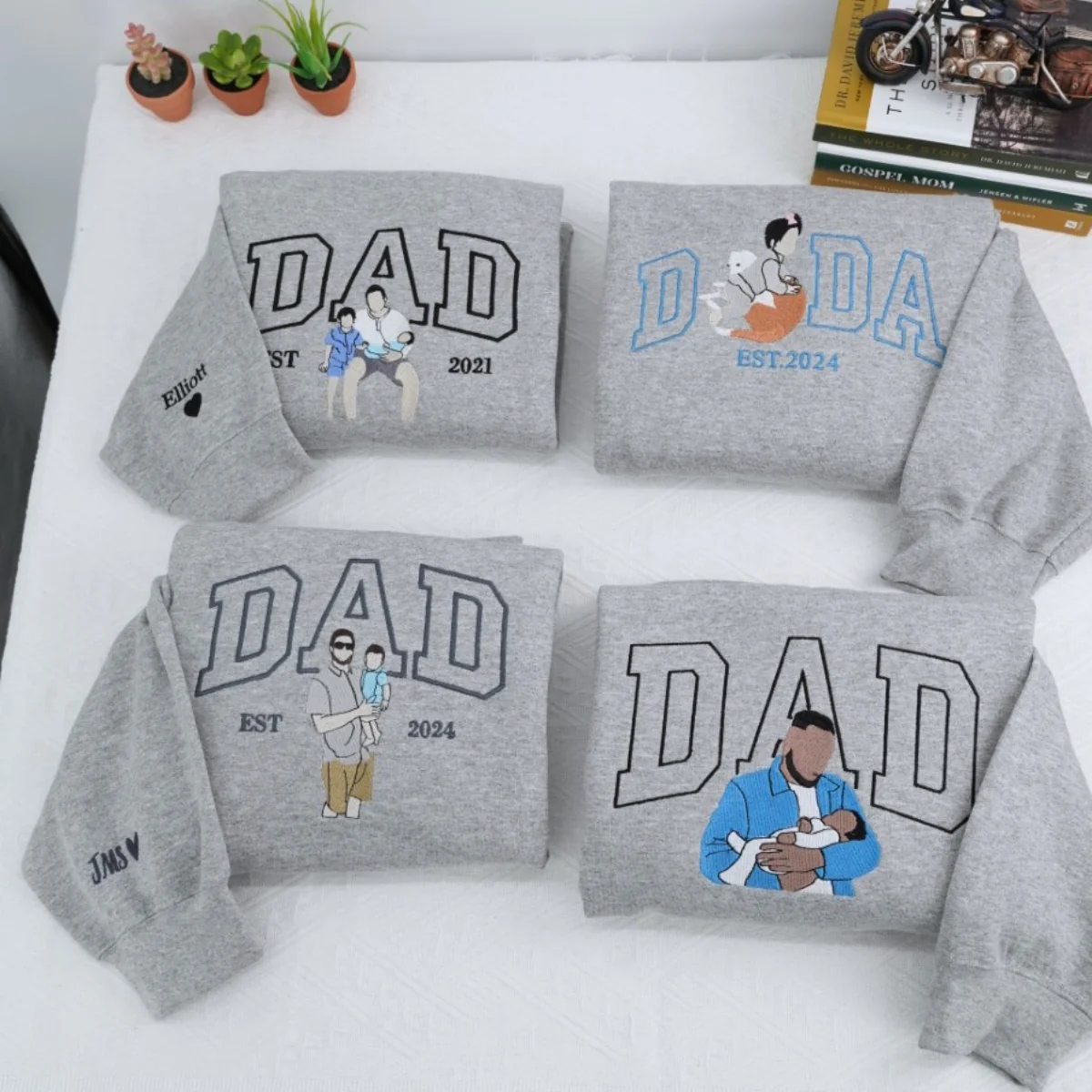 New Dad Custom Hoodies - First Father Embroidered Sweatshirts - Perfect Father's Day Gift - Image 9
