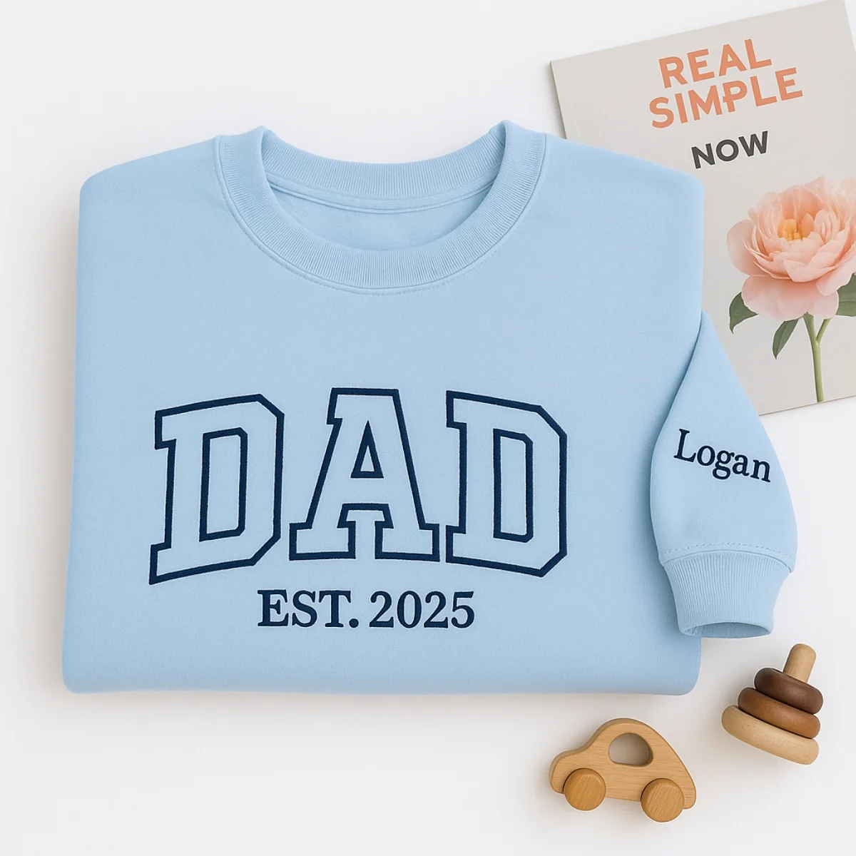 New Dad Varsity Hoodie - Father EST Embroidered - Custom Dad Gift - Image 4