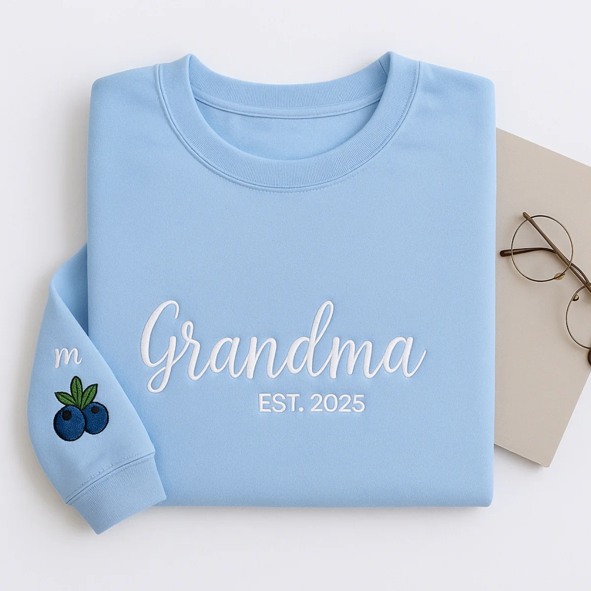 New Grandma Custom Sweatshirt - Grandma Embroidered Gift - Perfect Mother's Day Present