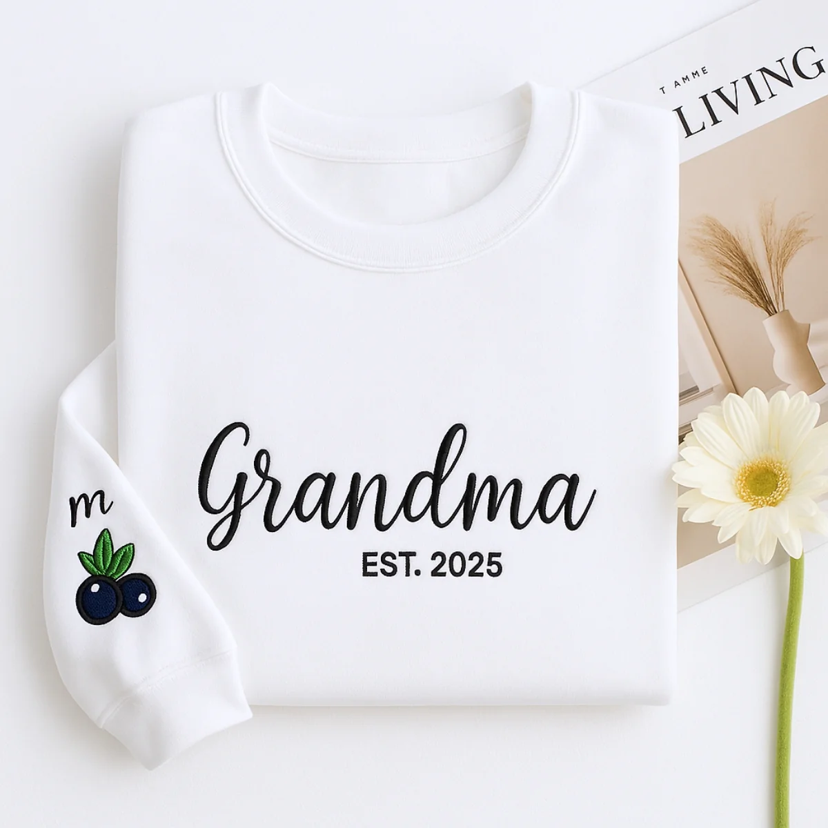 New Grandma Custom Sweatshirt - Grandma Embroidered Gift - Perfect Mother's Day Present - Image 2