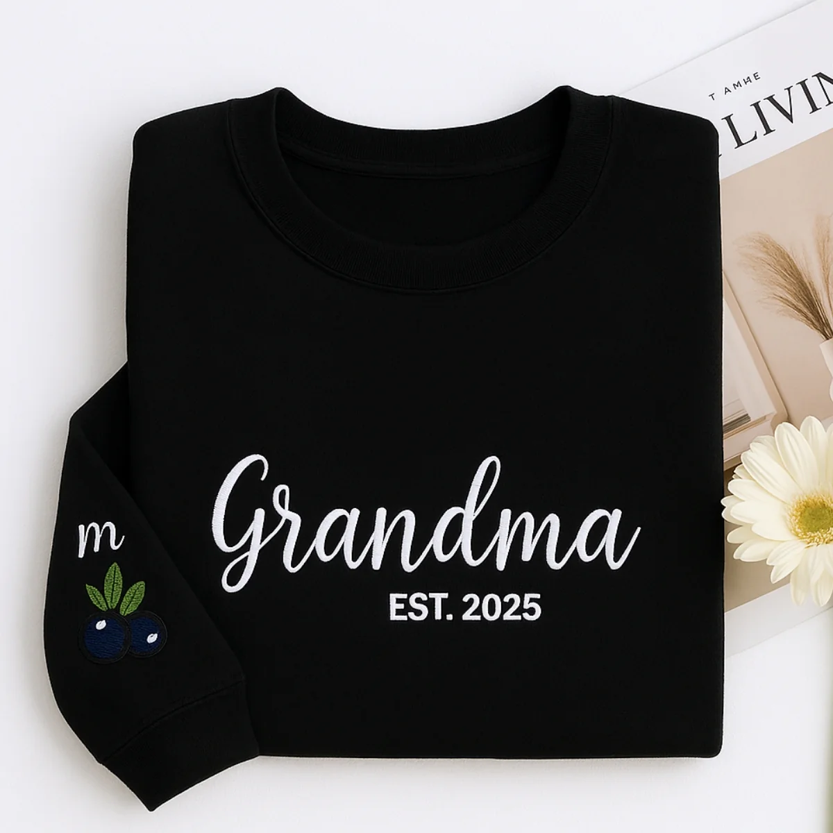 New Grandma Custom Sweatshirt - Grandma Embroidered Gift - Perfect Mother's Day Present - Image 3