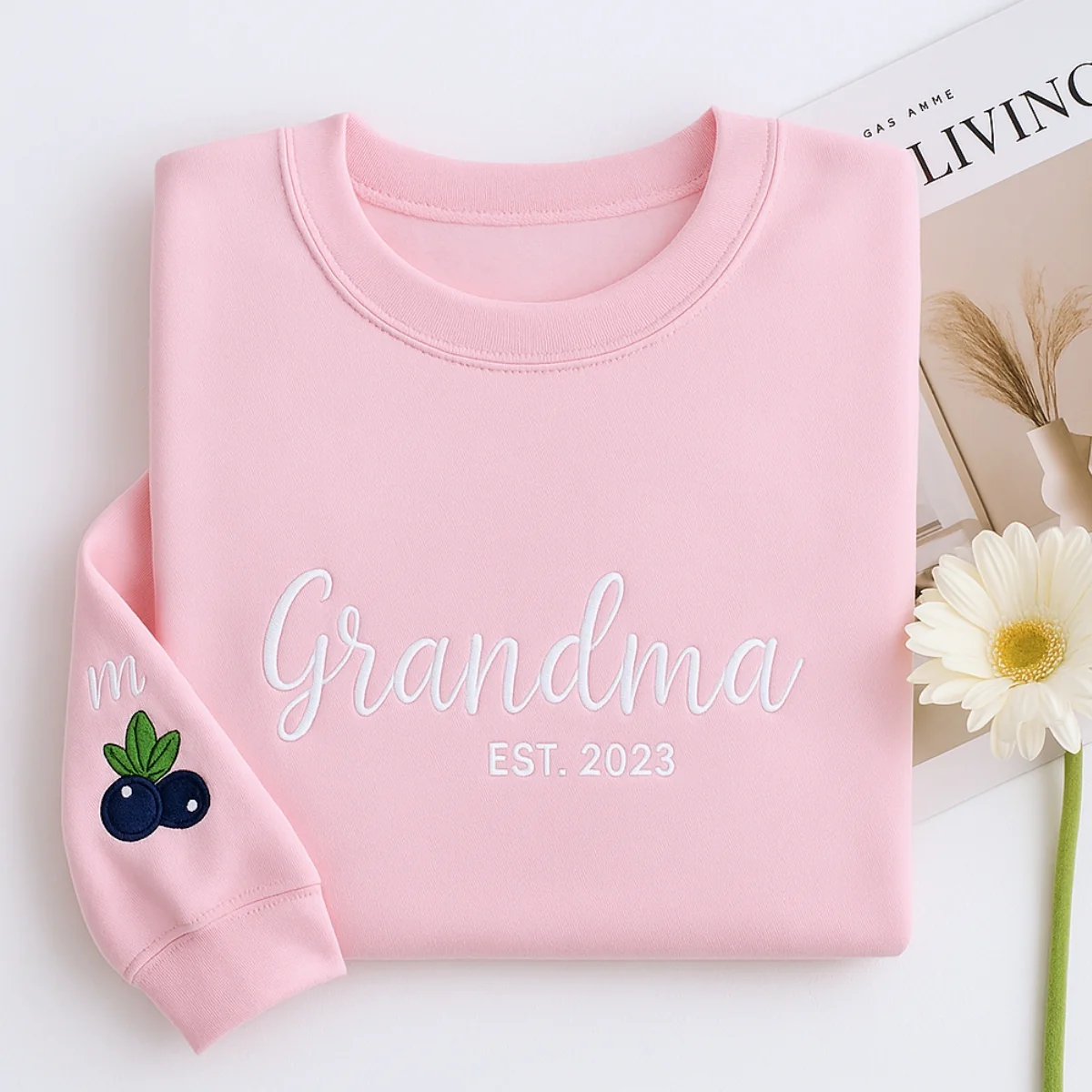 New Grandma Custom Sweatshirt - Grandma Embroidered Gift - Perfect Mother's Day Present - Image 4