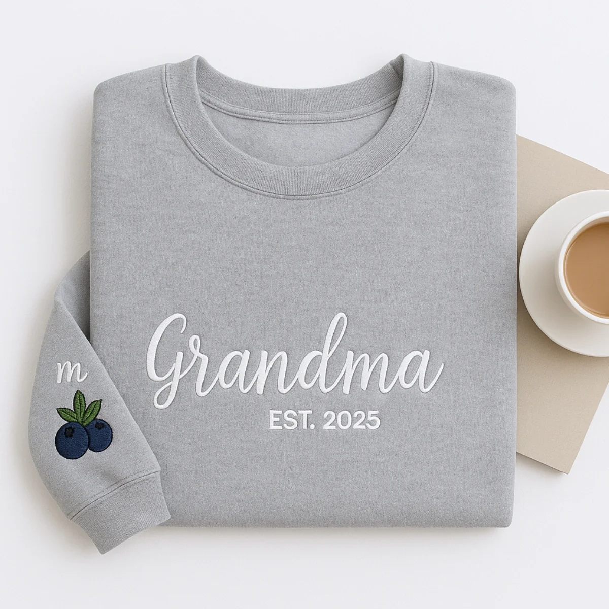 New Grandma Custom Sweatshirt - Grandma Embroidered Gift - Perfect Mother's Day Present - Image 5