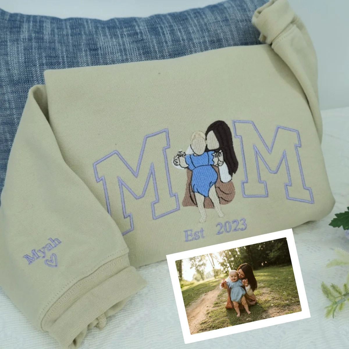 New Mom Custom Hoodies - Mother Baby Embroidered Sweatshirts - Perfect New Mother Gift - Image 2