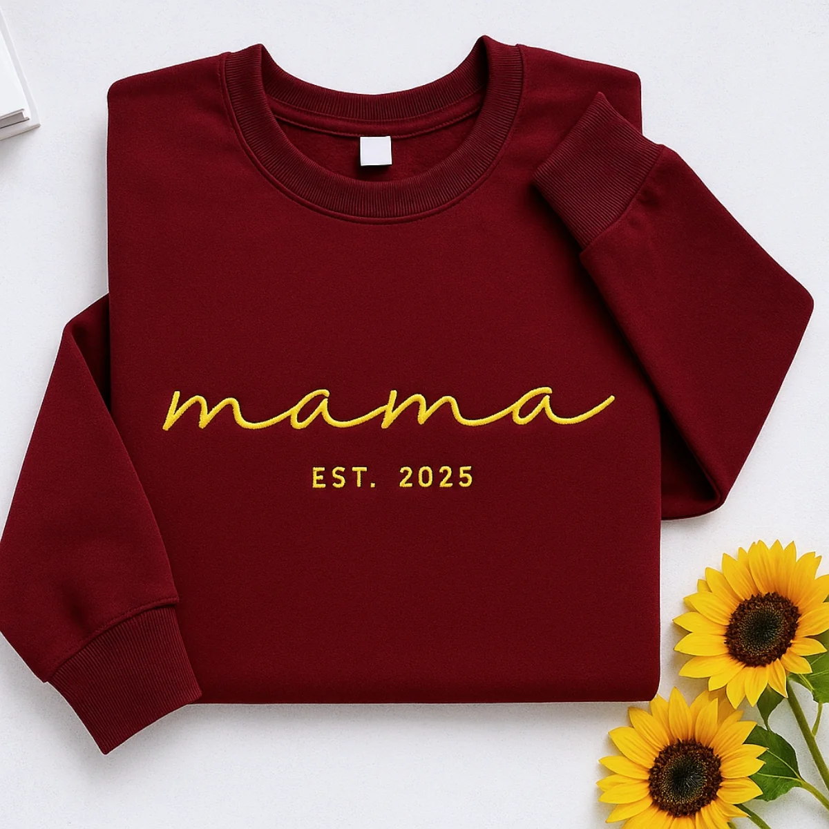 New Mom Custom Sweatshirts - Mama EST Embroidered Hoodies - Perfect Mother's Day Gift - Image 4