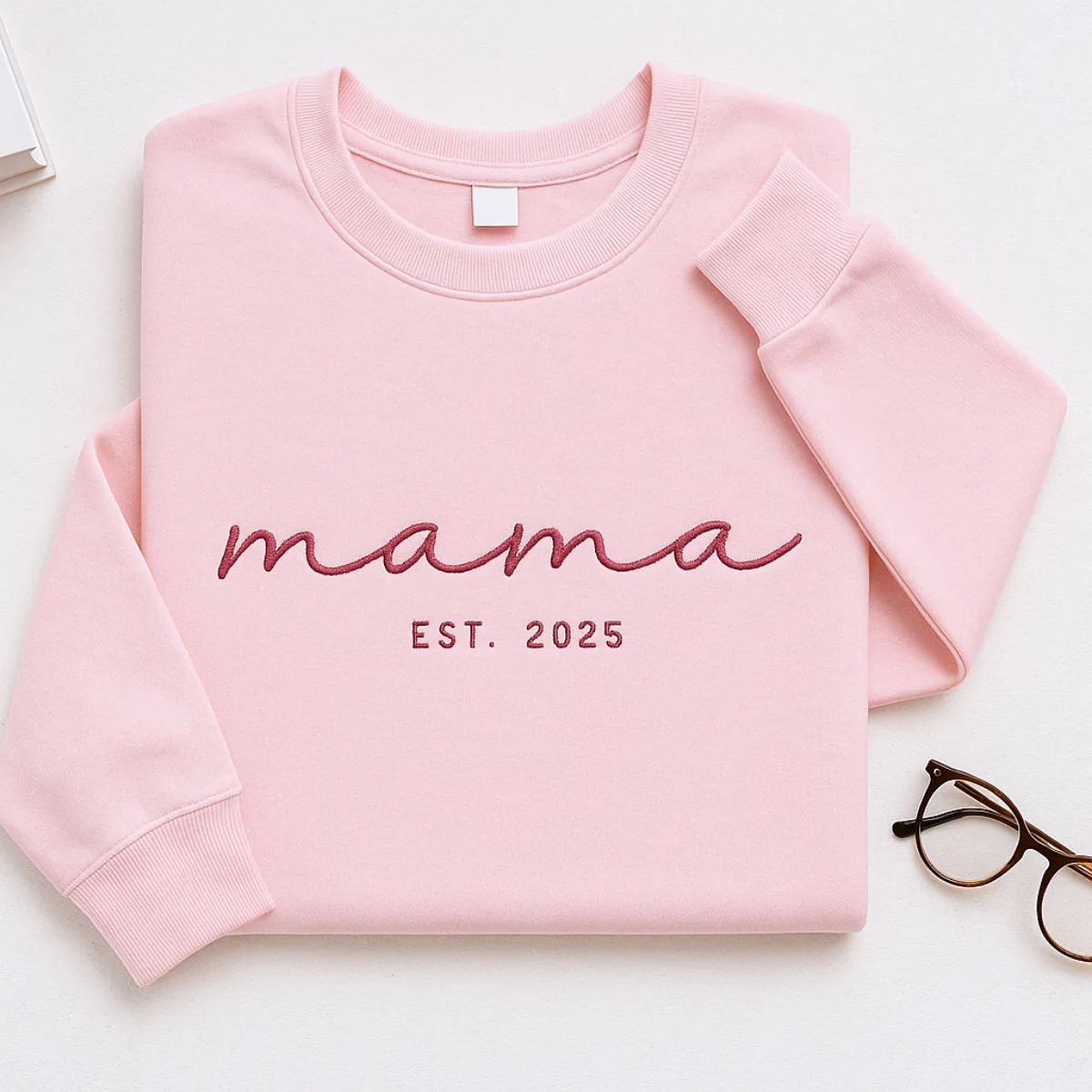 New Mom Custom Sweatshirts - Mama EST Embroidered Hoodies - Perfect Mother's Day Gift - Image 6