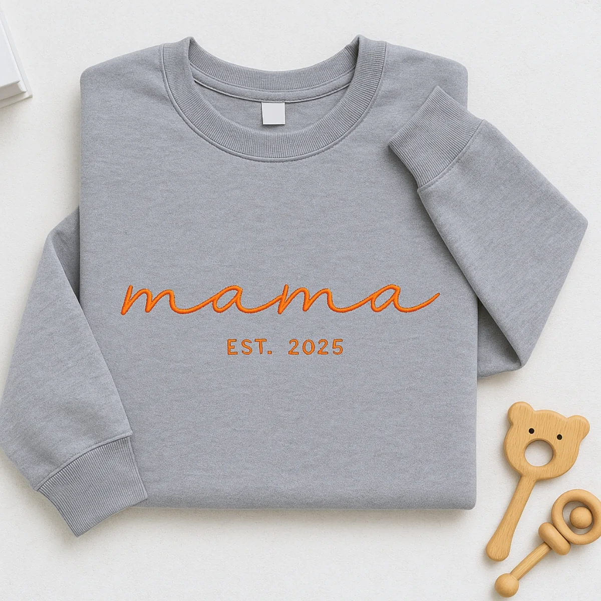 New Mom Custom Sweatshirts - Mama EST Embroidered Hoodies - Perfect Mother's Day Gift - Image 7