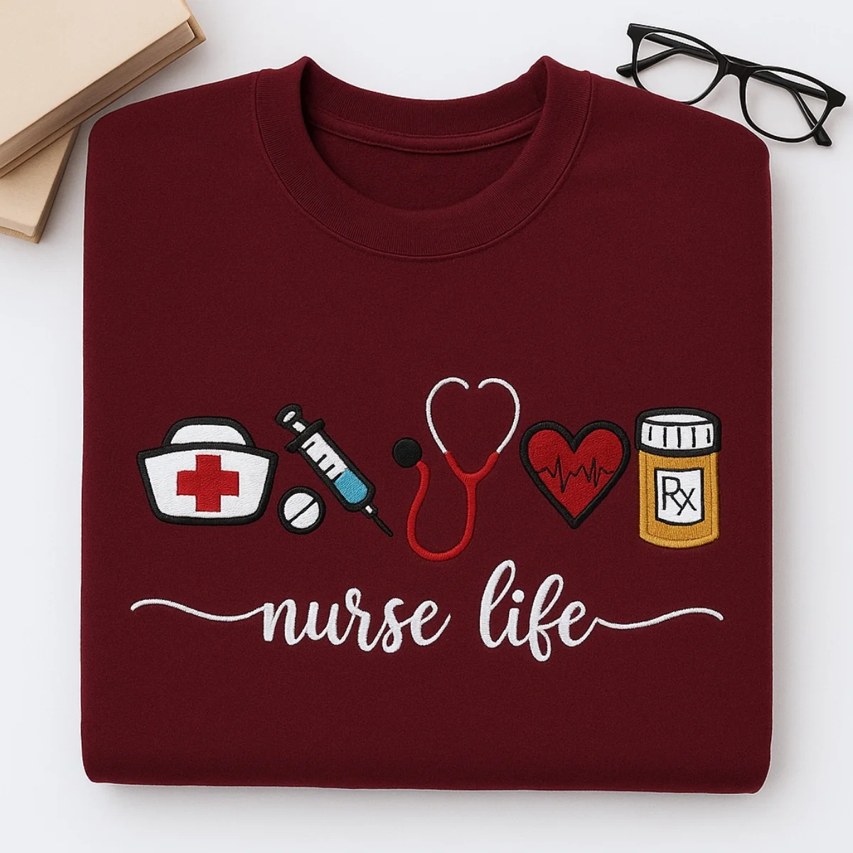 Nurse Life Custom Sweatshirt - Healthcare Embroidered Hoodie - Perfect Nurse Appreciation Gift - Image 4