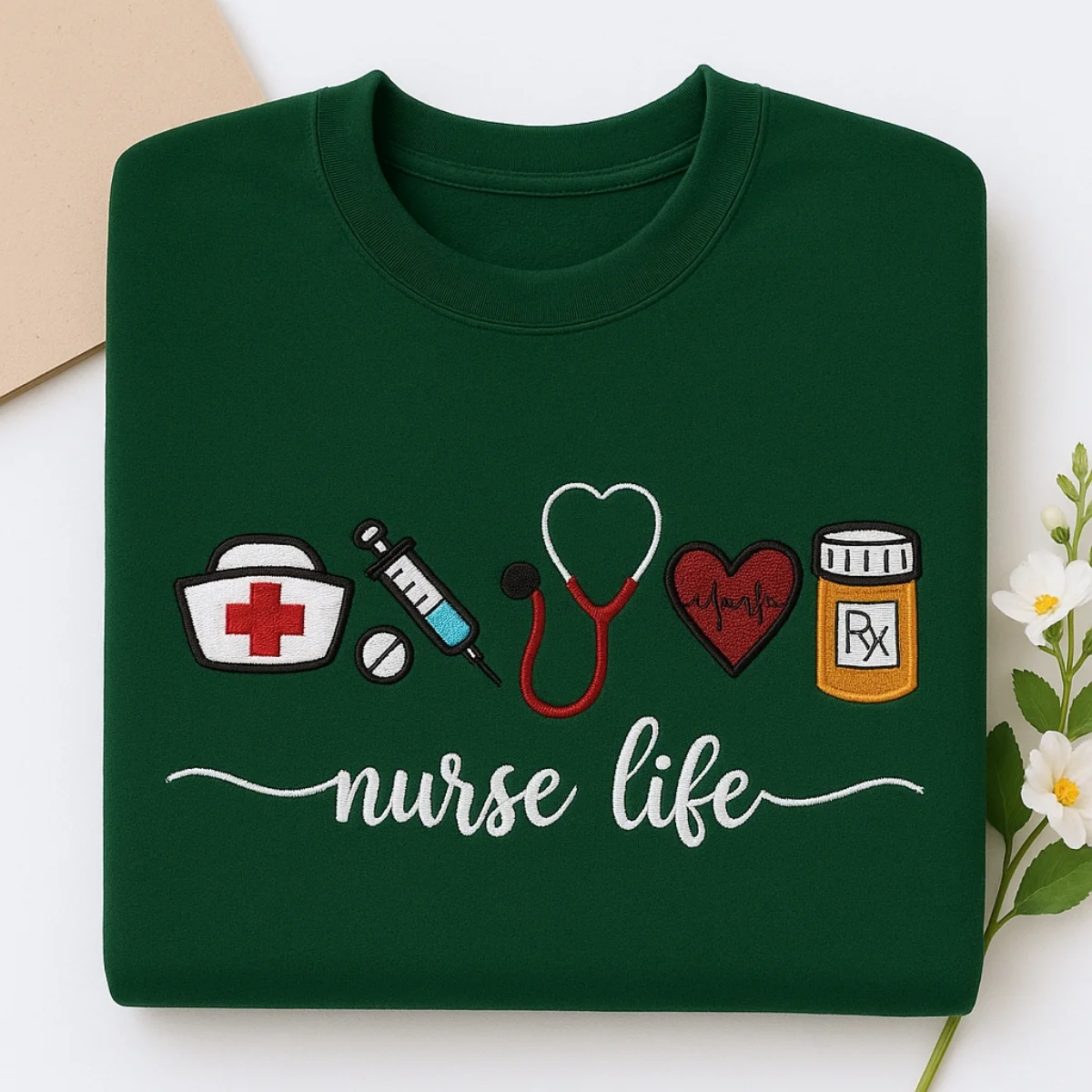 Nurse Life Custom Sweatshirt - Healthcare Embroidered Hoodie - Perfect Nurse Appreciation Gift - Image 5