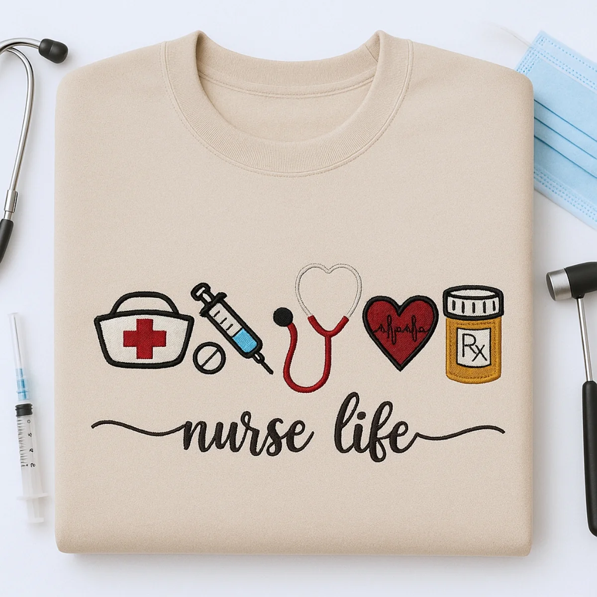Nurse Life Custom Sweatshirt - Healthcare Embroidered Hoodie - Perfect Nurse Appreciation Gift - Image 6