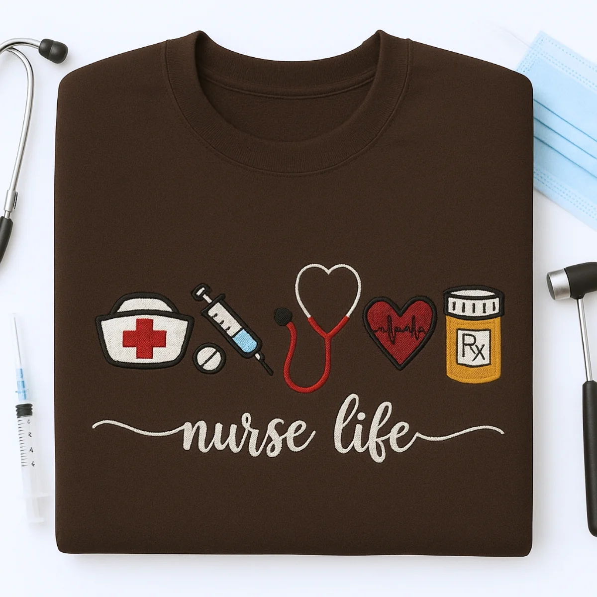 Nurse Life Custom Sweatshirt - Healthcare Embroidered Hoodie - Perfect Nurse Appreciation Gift - Image 7