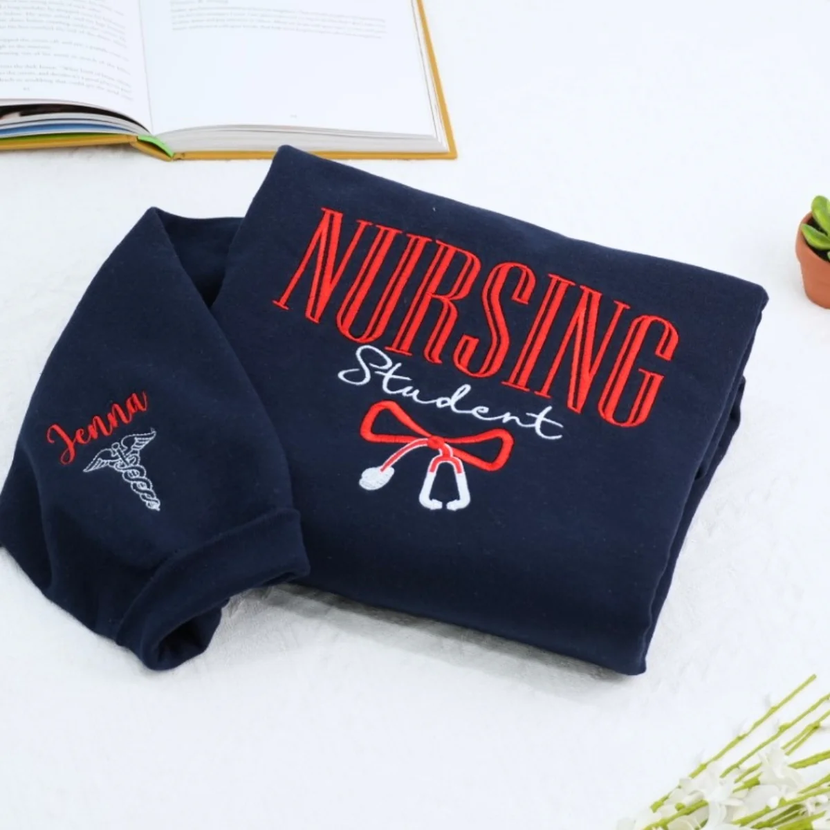 Nursing Student Custom Sweatshirt - Healthcare Embroidered Hoodie - Perfect Nursing School Gift - Image 2