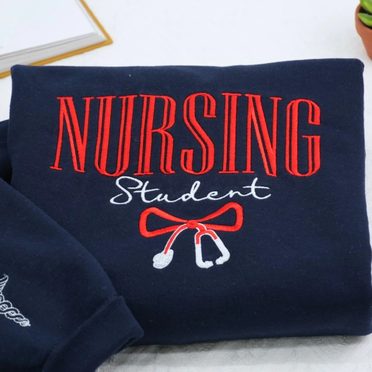 Nursing Student Custom Sweatshirt - Healthcare Embroidered Hoodie - Perfect Nursing School Gift - Image 3