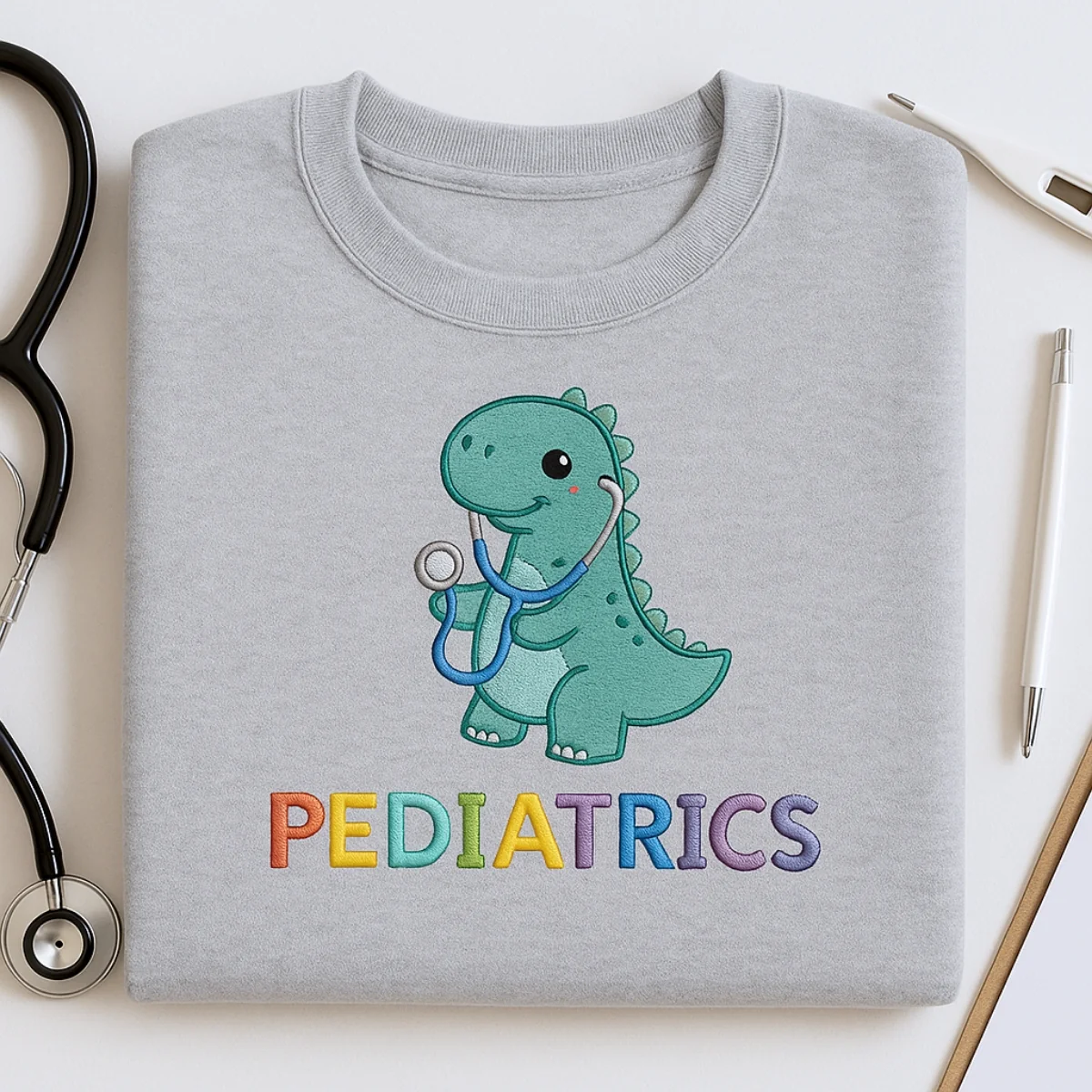 Pediatrics Custom Sweatshirt - Pediatric Nurse Embroidered Hoodie - Perfect Children's Hospital Gift - Image 2