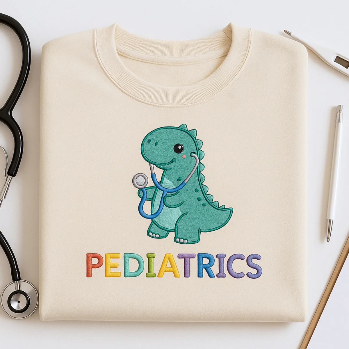 Pediatrics Custom Sweatshirt - Pediatric Nurse Embroidered Hoodie - Perfect Children's Hospital Gift - Image 3