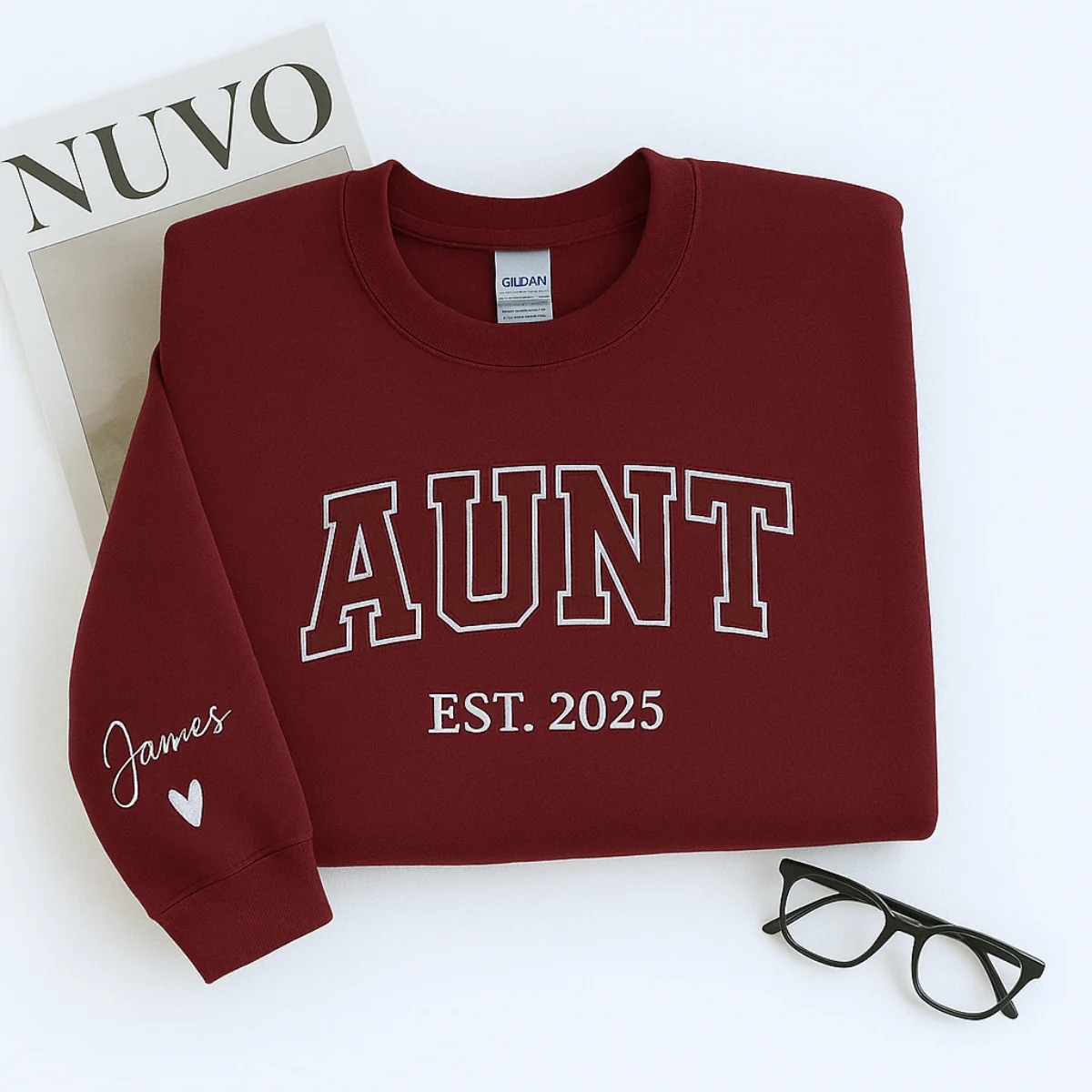 Personalized Aunt Hoodies - Custom EST Year & Name Embroidery - Premium Auntie Apparel Gift - Image 3