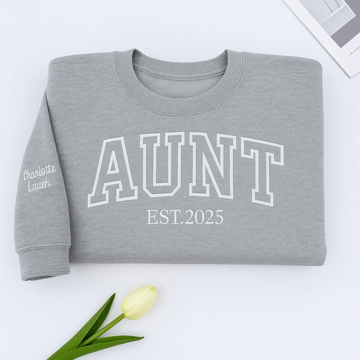 Personalized Aunt Hoodies - Custom EST Year & Name Embroidery - Premium Auntie Apparel Gift - Image 4