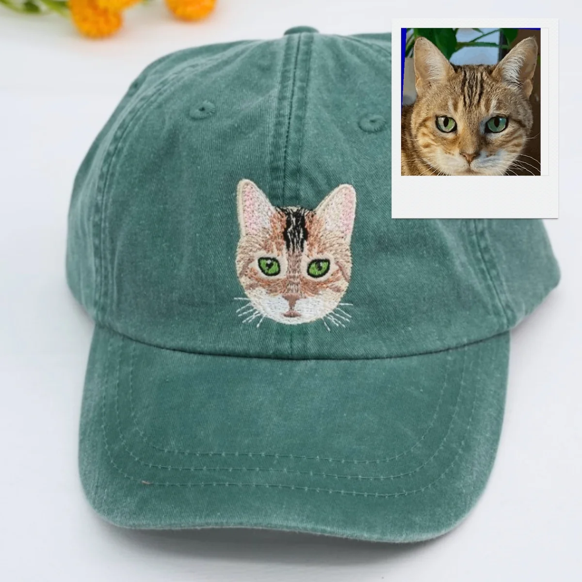 Personalized Cat Face Embroidered Cap - Custom Pet Portrait Accessory - Cat Lover Parent Gift - Image 6