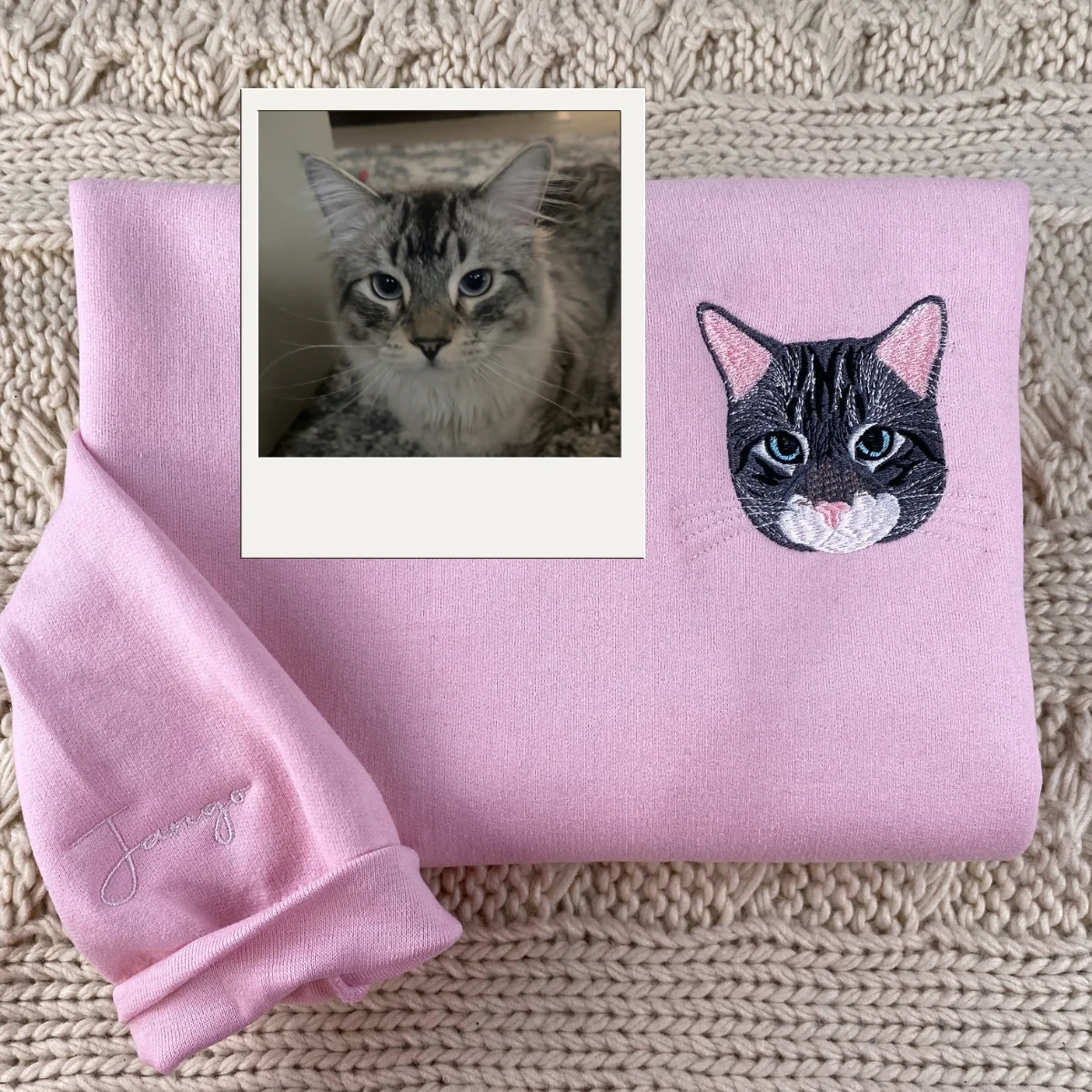 Personalized Cat Hoodies - Custom Pet Embroidery Sweatshirts from Photo - Cat Owner Gift - Image 7