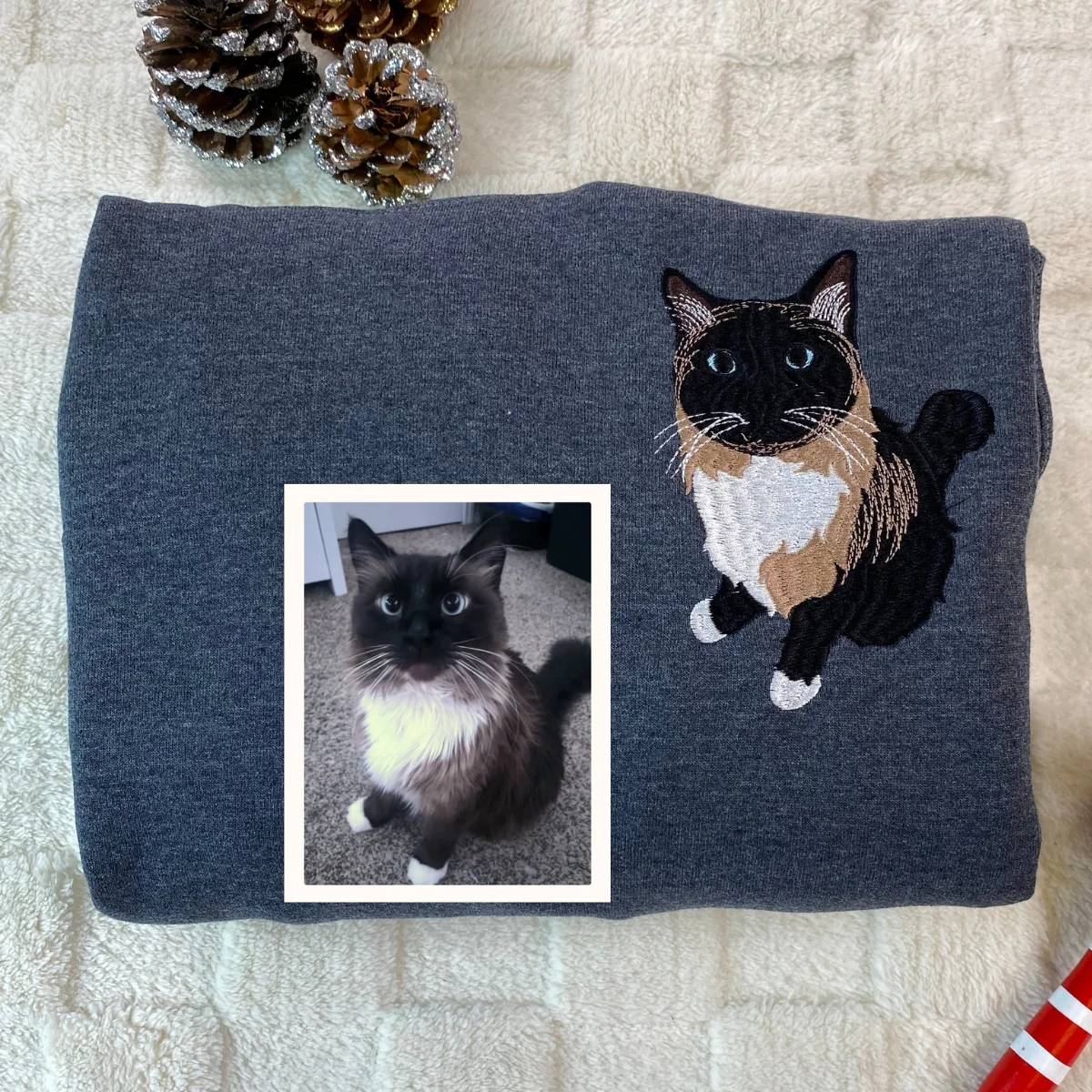 Personalized Cat Hoodies - Custom Pet Embroidery Sweatshirts from Photo - Cat Owner Gift - Image 8