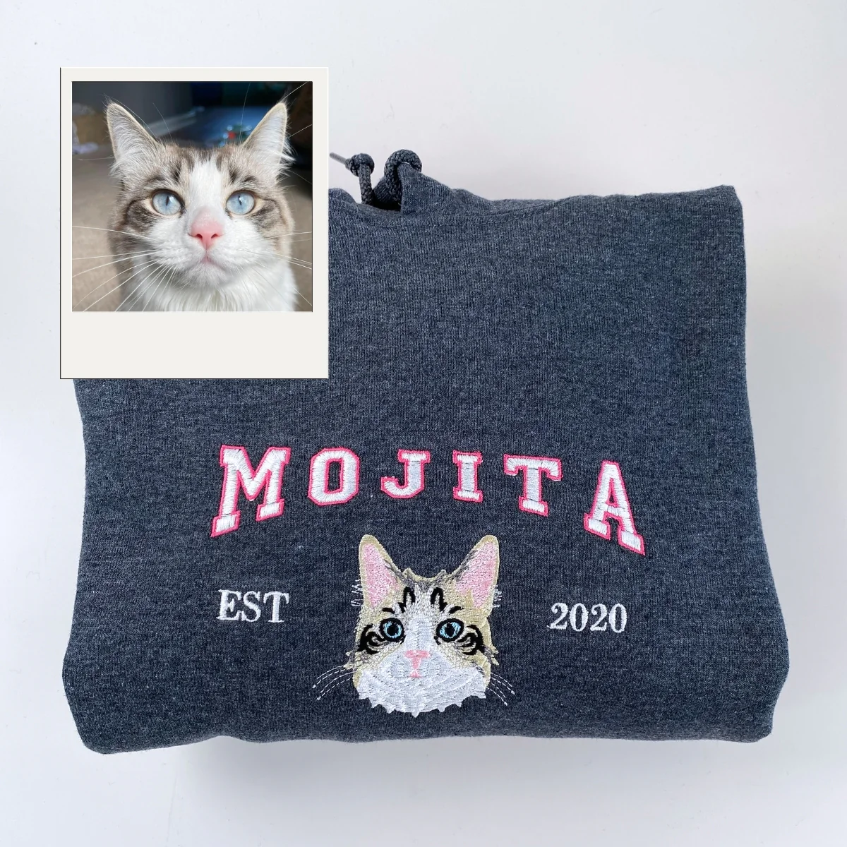 Personalized Cat Name Hoodies - Custom Pet Varsity Embroidery Sweatshirts - Cat Parent Apparel - Image 5