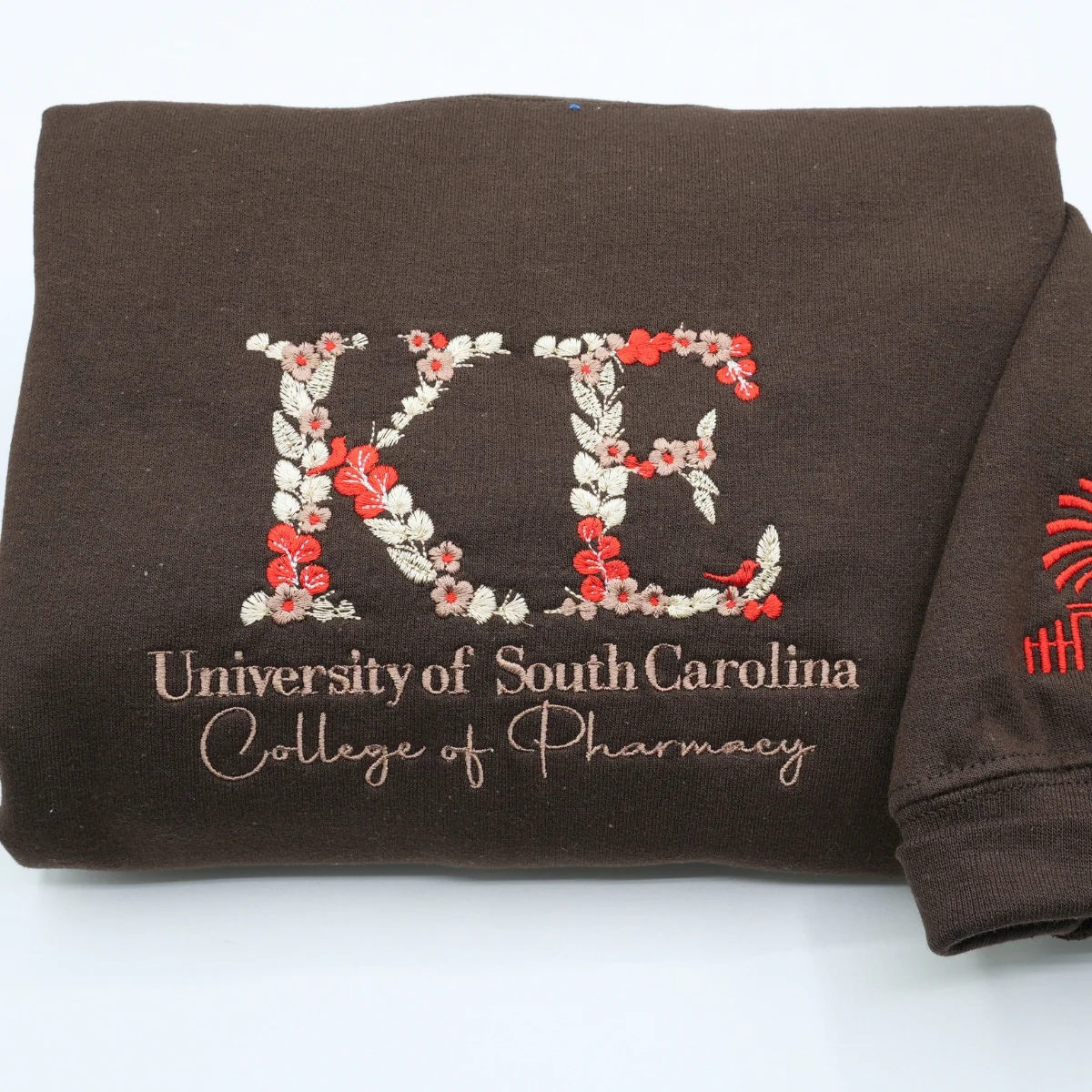 Personalized College Hoodies - Custom Floral Design Embroidered Sweatshirts - Unique Student Apparel - Image 4