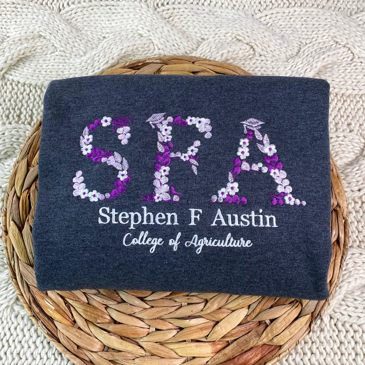 Personalized College Hoodies - Custom Floral University Embroidered - Student Botanical Gift - Image 4