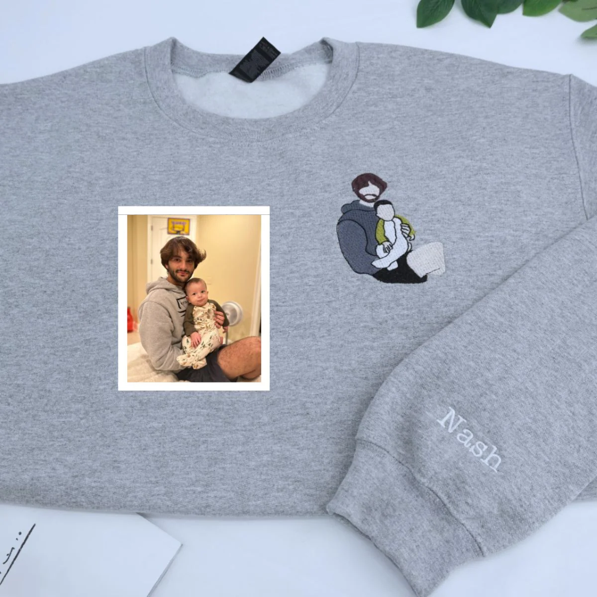 Personalized Dad Baby Sweatshirts - Custom Father Embroidered Hoodies With Baby Name - Perfect New Dad Father's Day Gift - Image 2