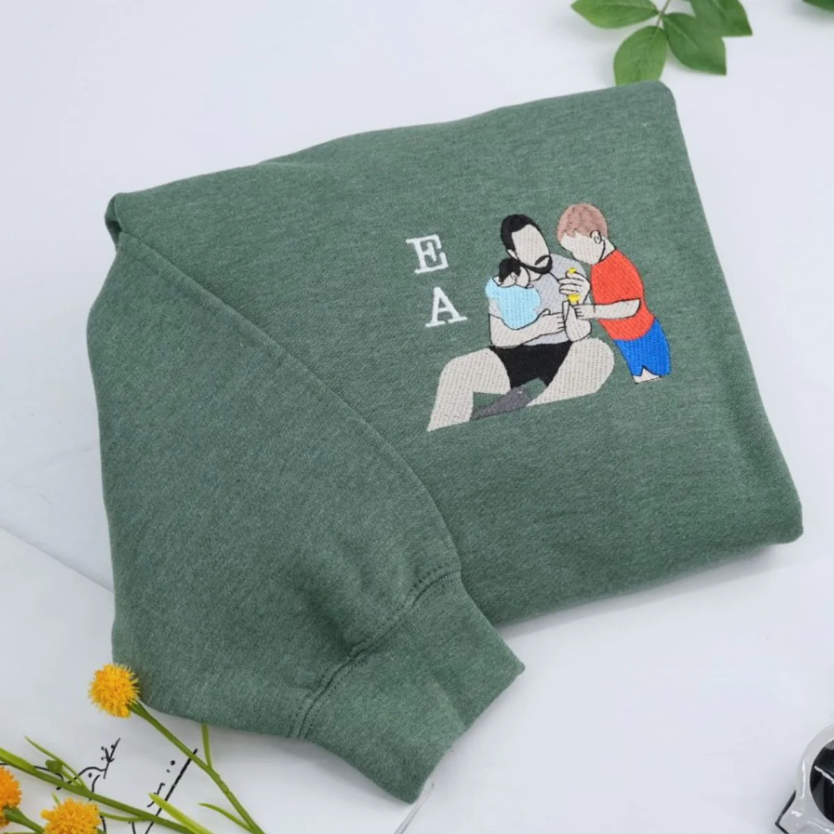 Personalized Dad Baby Sweatshirts - Custom Father Embroidered Hoodies With Baby Name - Perfect New Dad Father's Day Gift - Image 3