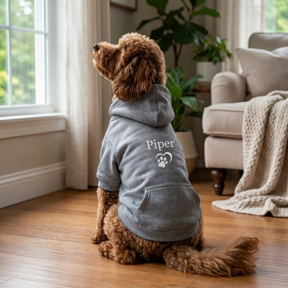 Personalized Dog Hoodie – Custom Embroidered Pet Name Cozy Puppy Hoodie - Image 5