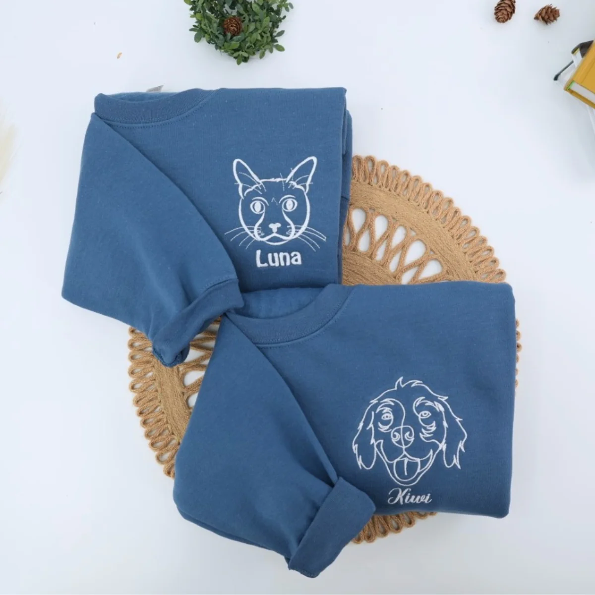 Personalized Dog Line Art Hoodies - Custom Pet Name Embroidered Sweatshirts - Dog Parent Gift - Image 5