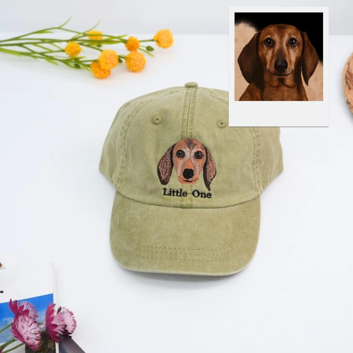 Personalized Dog Photo Embroidered Cap - Custom Pet Portrait Name Accessory - Dog Parent Lover Gift - Image 3