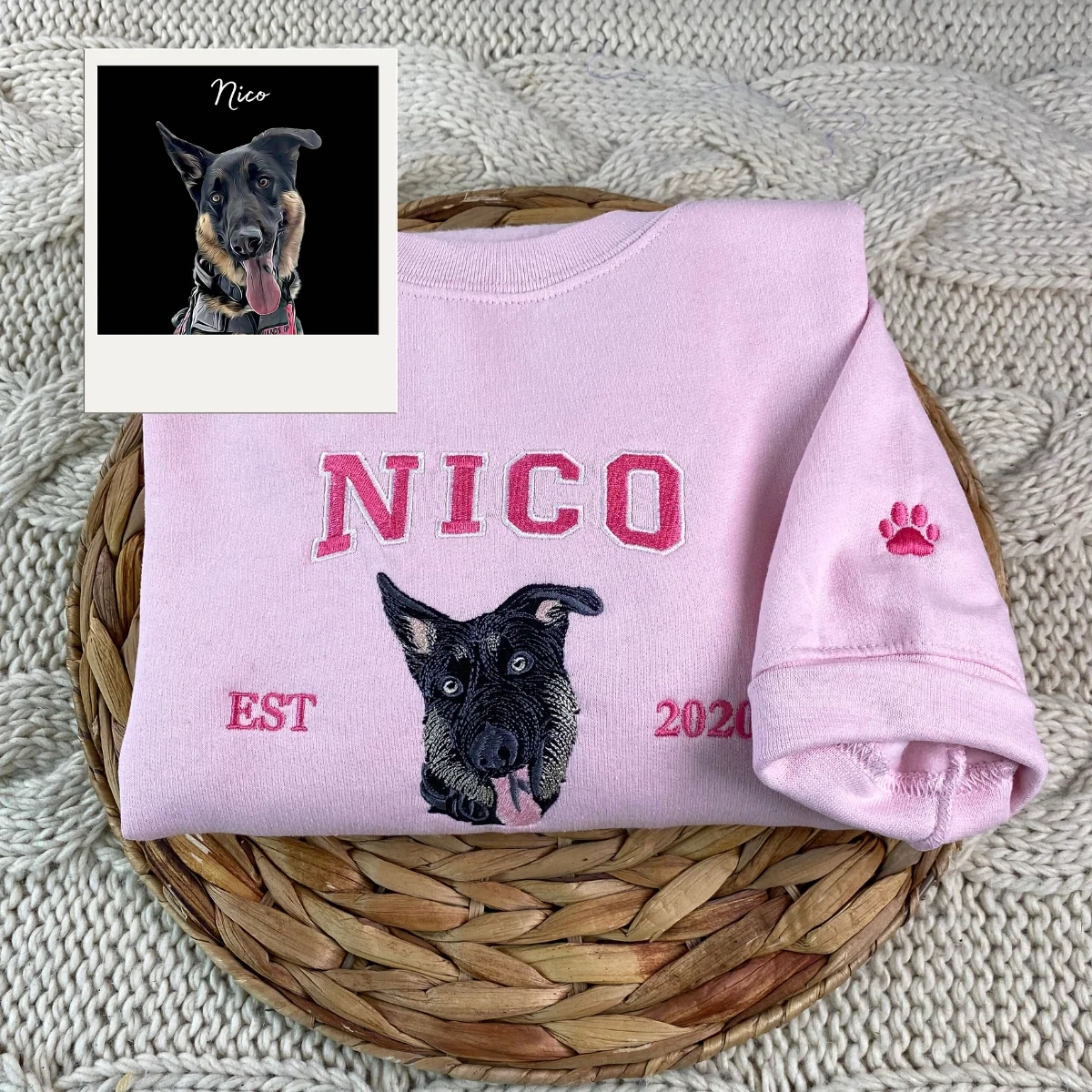Personalized Dog Photo Hoodies - Custom Pet Picture Embroidered Sweatshirts - Photo Embroidery Pet Lover Gift - Image 2
