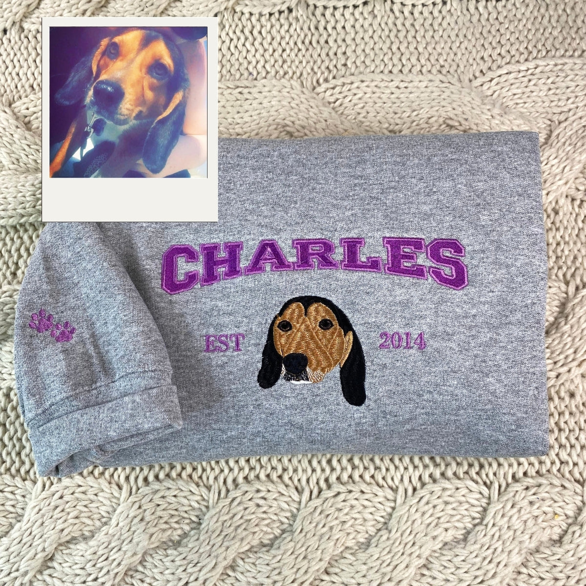 Personalized Dog Photo Hoodies - Custom Pet Picture Embroidered Sweatshirts - Photo Embroidery Pet Lover Gift - Image 4