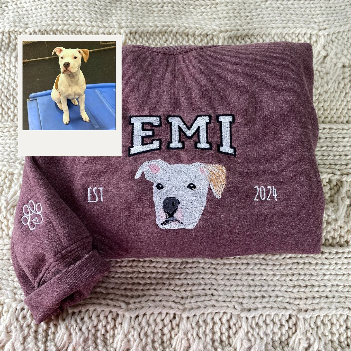 Personalized Dog Photo Hoodies - Custom Pet Picture Embroidered Sweatshirts - Photo Embroidery Pet Lover Gift - Image 5