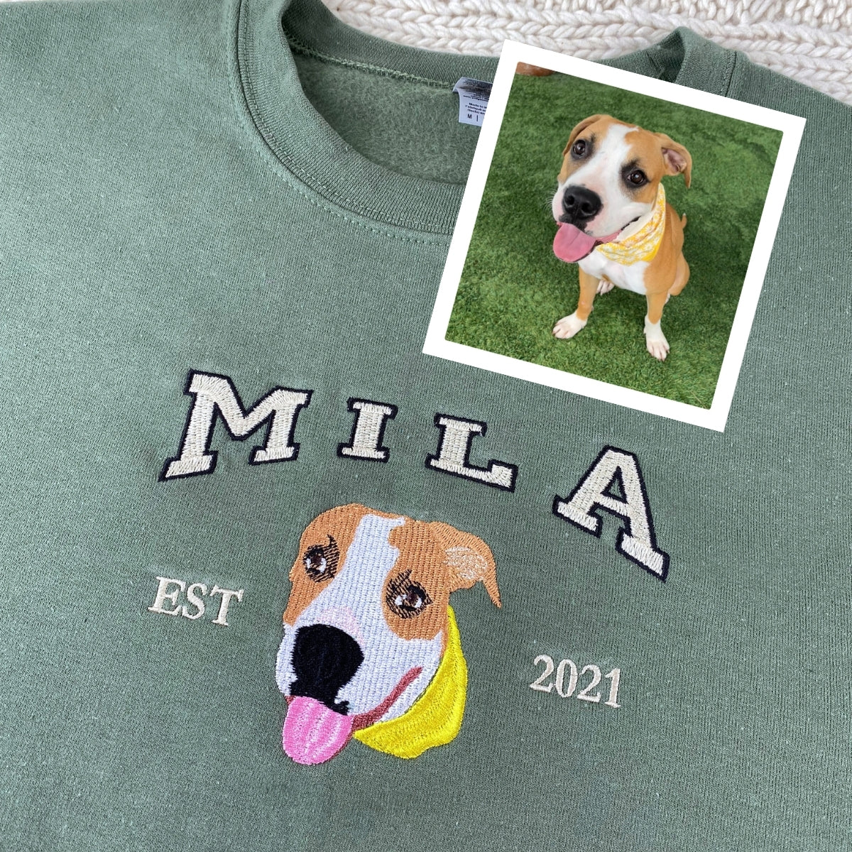 Personalized Dog Photo Hoodies - Custom Pet Picture Embroidered Sweatshirts - Photo Embroidery Pet Lover Gift - Image 8