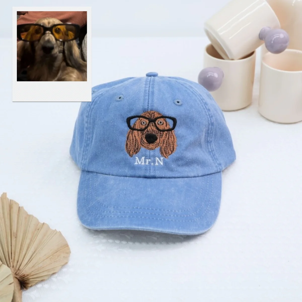 Personalized Dog Portrait Embroidered Cap - Custom Pet Portrait Name Accessory - Dog Parent Lover Gift - Image 5