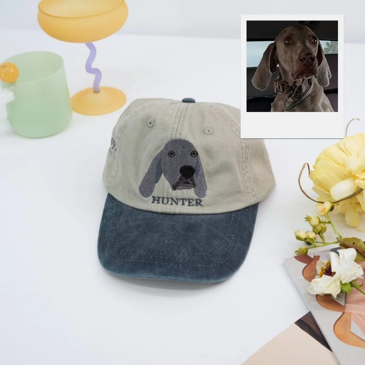 Personalized Dog Portrait Embroidered Cap - Custom Pet Portrait Name Accessory - Dog Parent Lover Gift - Image 6