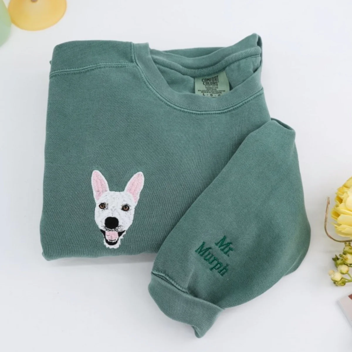 Personalized Dog Portrait Hoodies - Custom Dog Face Embroidered Sweatshirts - Pet Memorial - Image 5