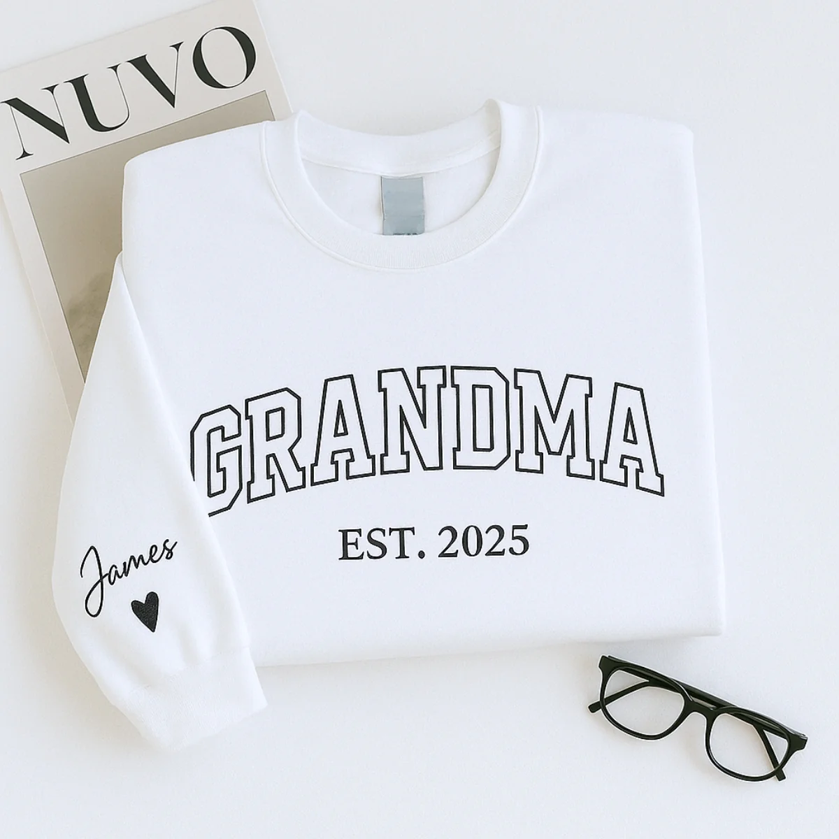 Personalized Grandma Sweatshirt | Custom EST Embroidered - Grandchildren Names Gift - Image 4