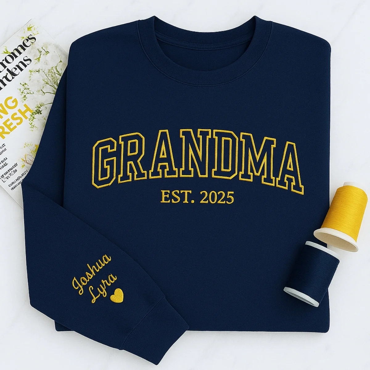 Personalized Grandma Sweatshirt | Custom EST Embroidered - Grandchildren Names Gift - Image 6