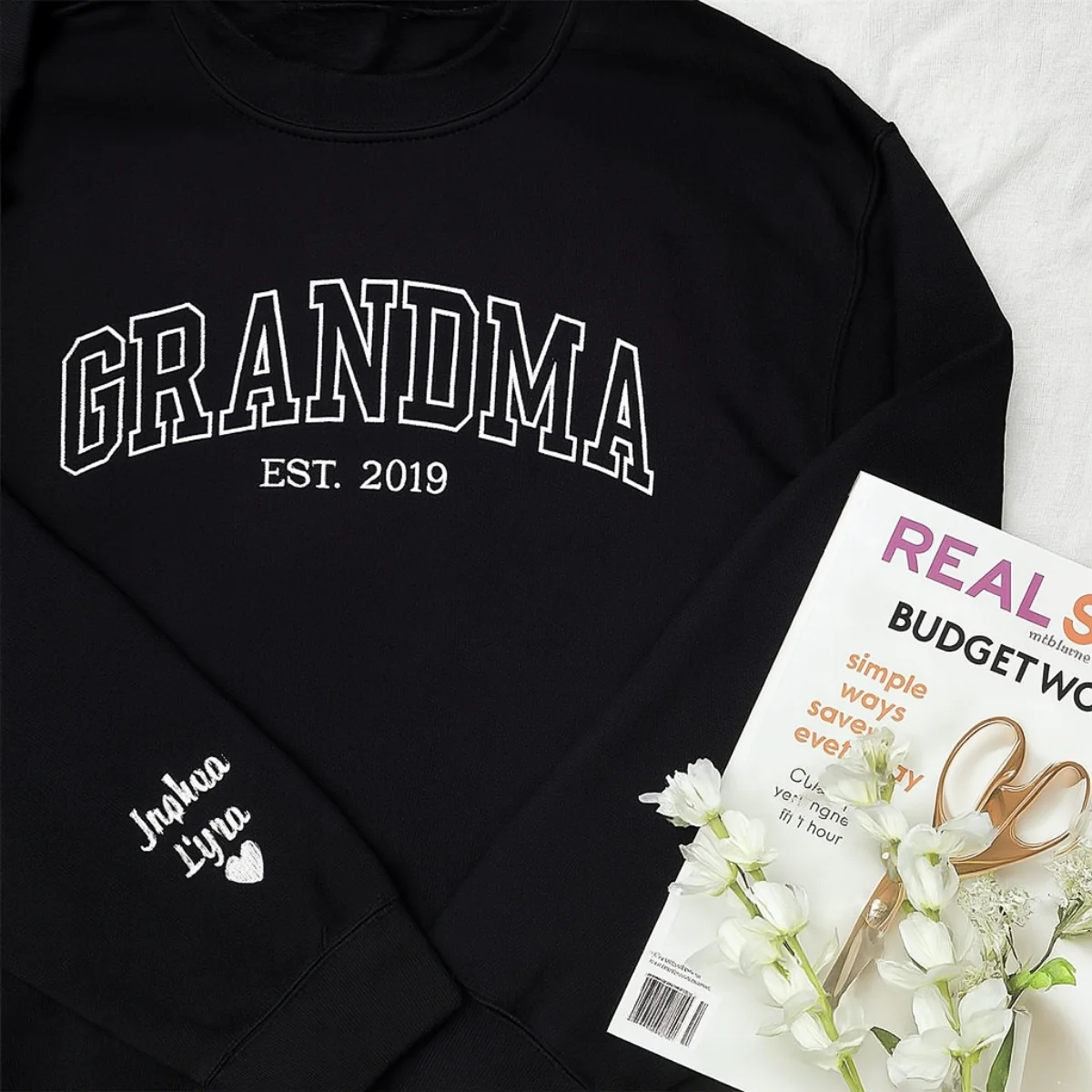 Personalized Grandma Sweatshirt | Custom EST Embroidered - Grandchildren Names Gift - Image 7