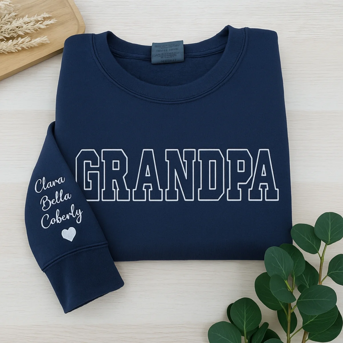 Personalized Grandpa Hoodie - Custom EST Varsity Embroidered - Grandchildren Names Gift - Image 5