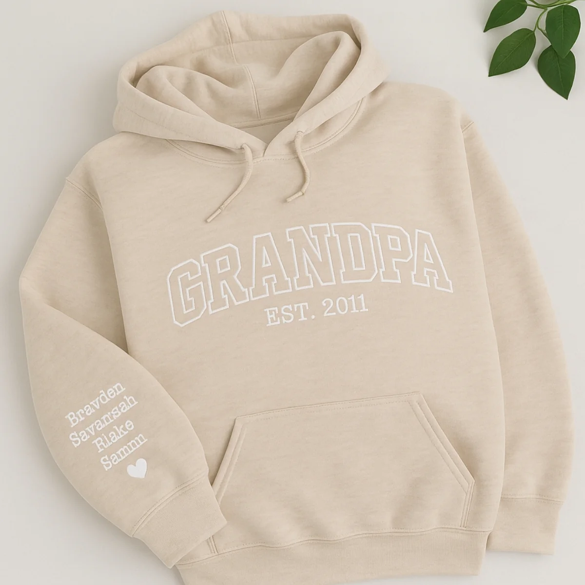 Personalized Grandpa Hoodie - Custom EST Varsity Embroidered - Grandchildren Names Gift - Image 7